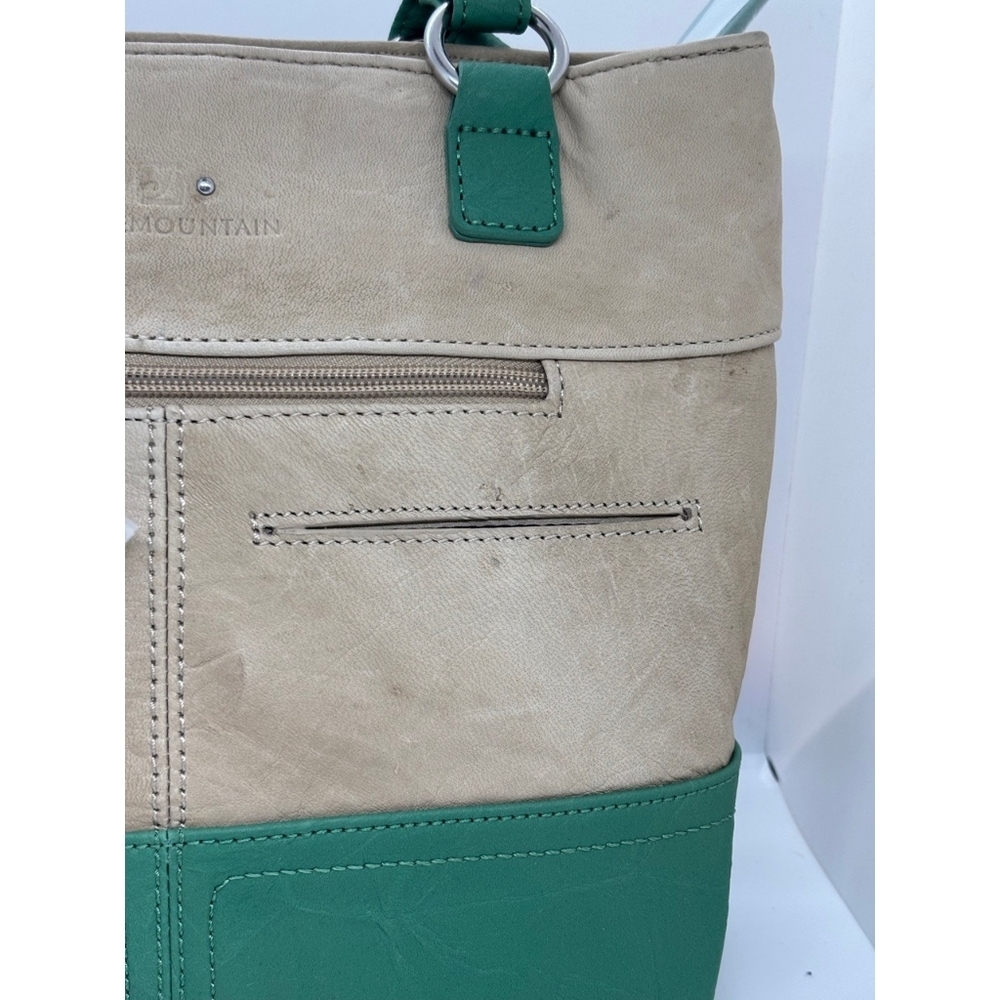 Stone Moutain Genuine Leather Sage/Cream Handbag, Retail $169 NWT - Picture 4 of 4